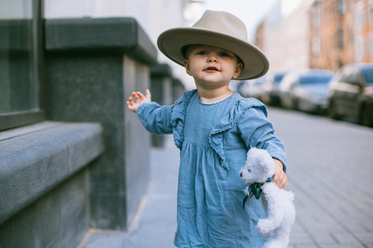 child wearing a hat